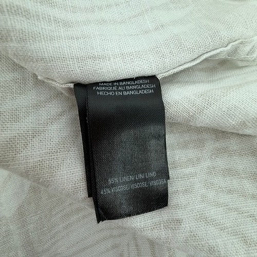 Kenneth Cole New York Mens 2X Tan White Palm Leaf Linen Blend Shirt KNXM05NN7T3 - Picture 5 of 8